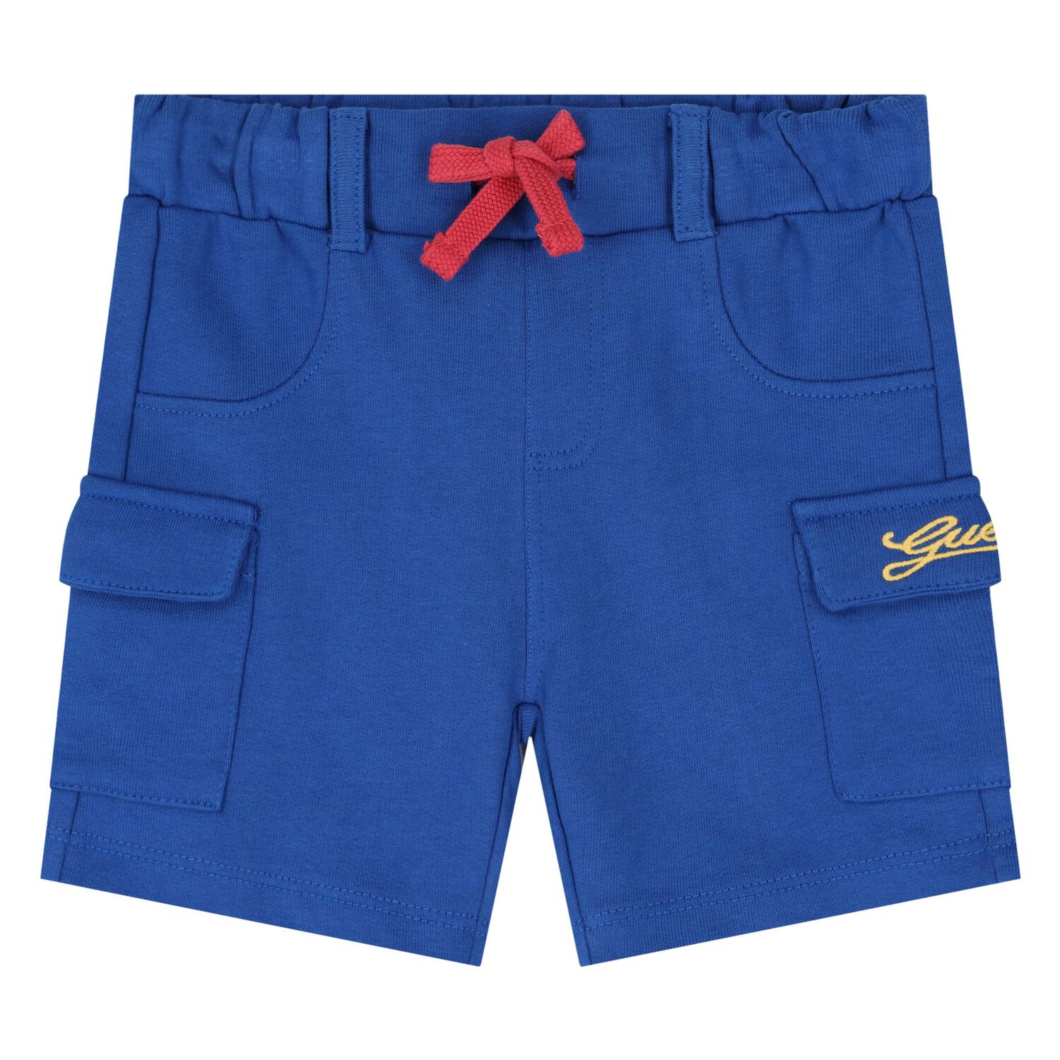 Younger Boys Blue Logo Striped Shorts Set, 1, hi-res