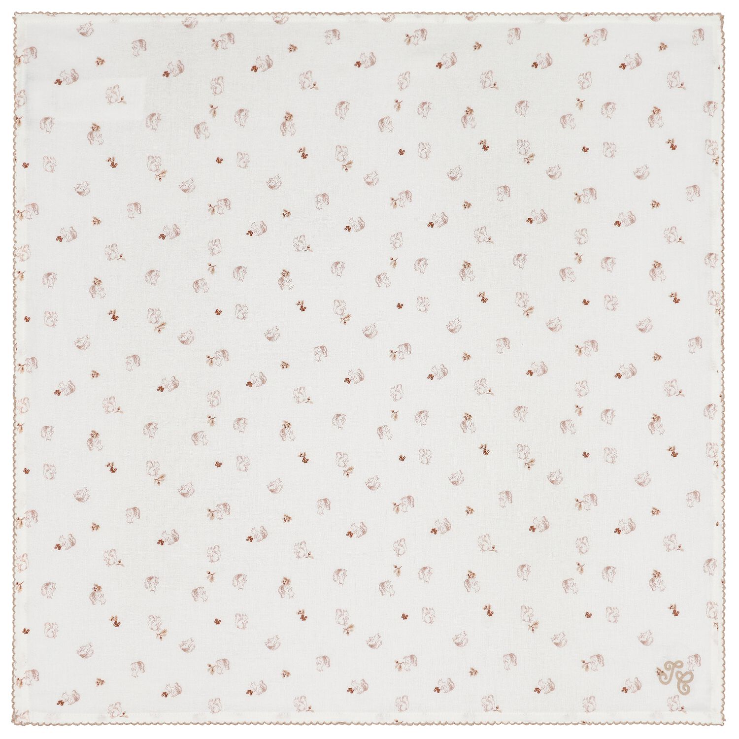 Ivory & Pink Squirrel Blanket, 2, hi-res