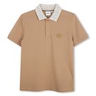 Boys Beige Logo Polo Shirt, 1, hi-res