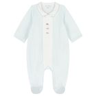 Boys Pale Blue Velour Hedgehog Babygrow, 1, hi-res