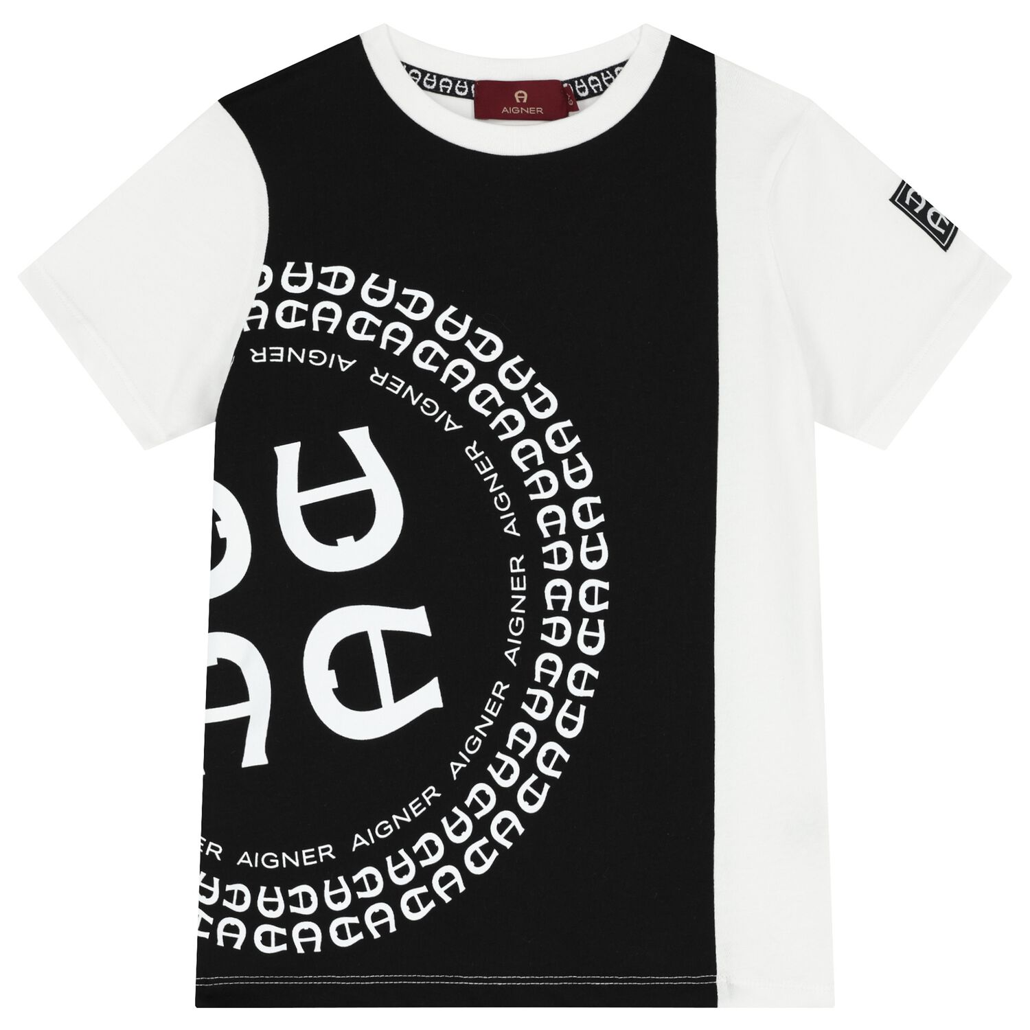 Boys White & Black Logo T-Shirt, 1, hi-res