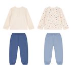 Baby Boys Ivory & Blue Dino Tracksuits ( 2 Pack ), 2, hi-res