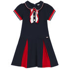 Girls Navy Blue Polo Dress, 1, hi-res