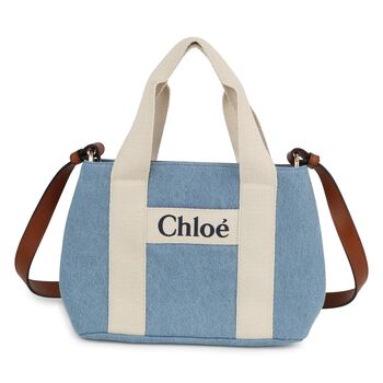Girls Blue Logo Denim Handbag