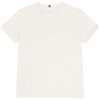 Girls Ivory Embellished Logo T-Shirt