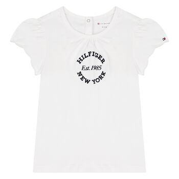 Younger Girls White Logo T-Shirt