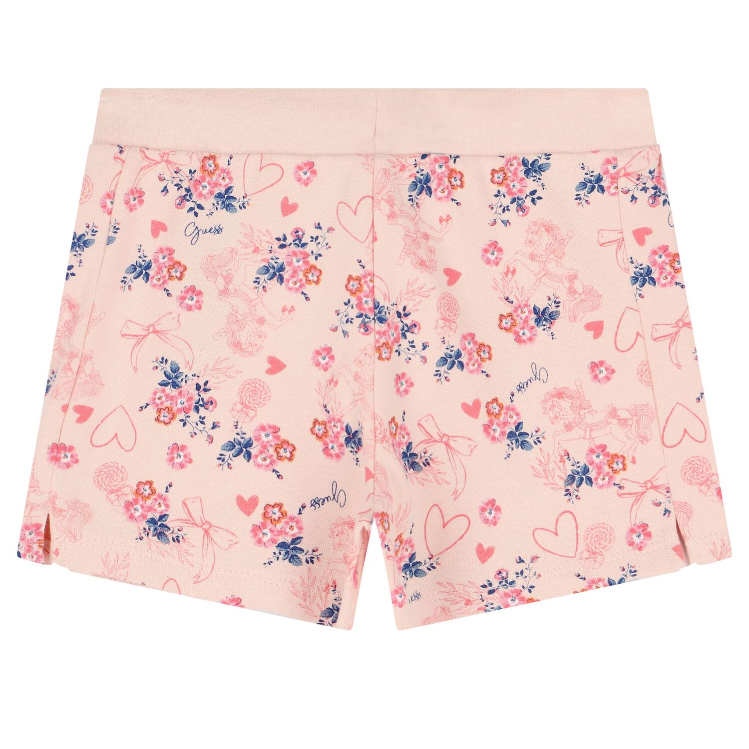 Girls Pink Floral Shorts, 1, hi-res