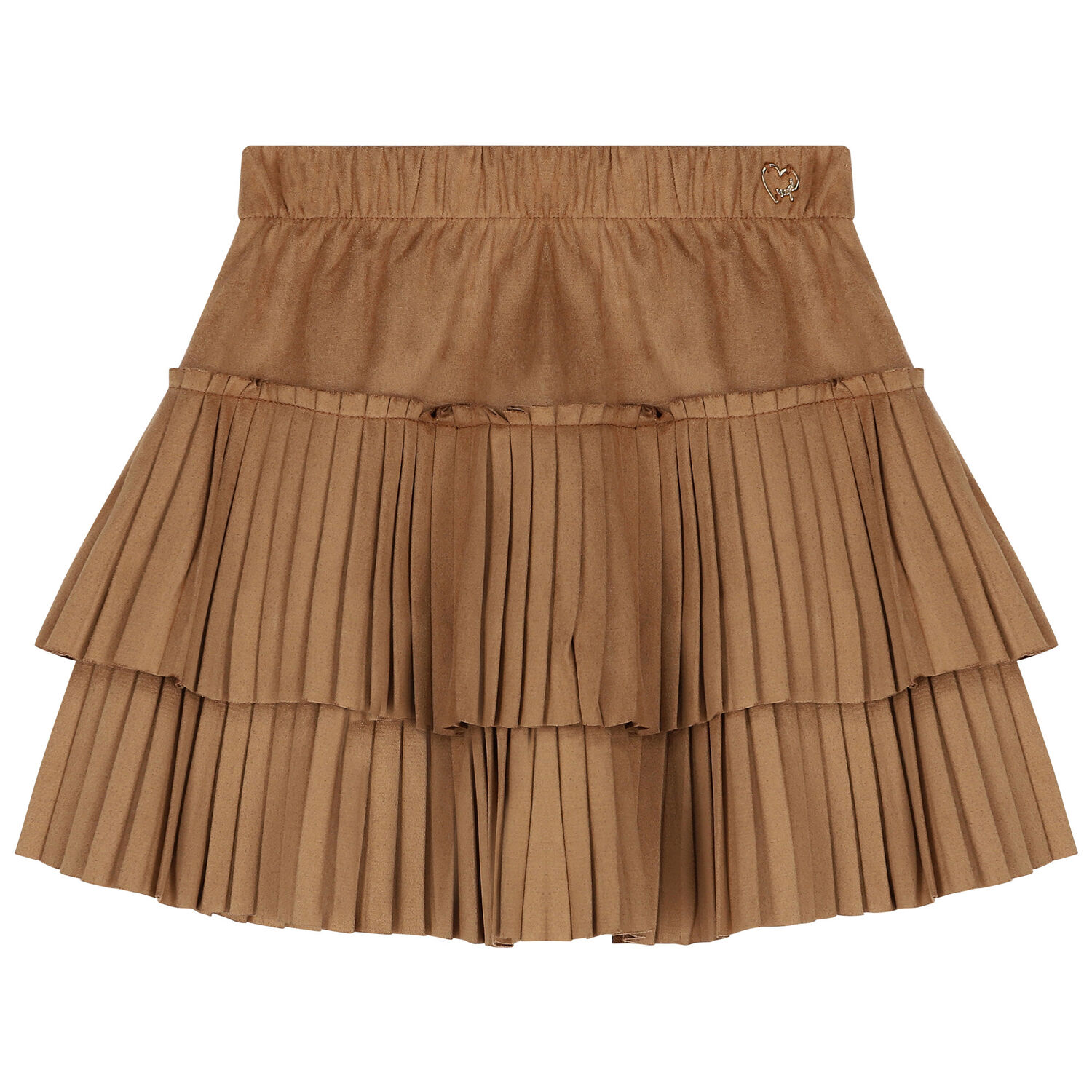 Girls Beige Pleated Skirt, 1, hi-res