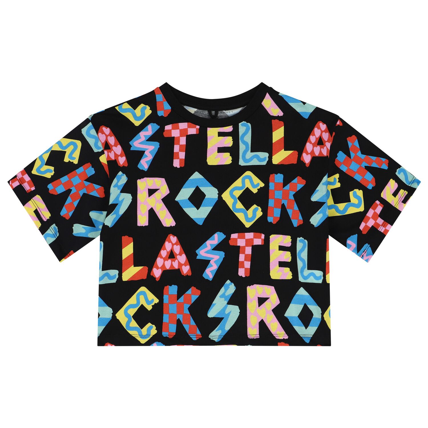 Girls Black Logo T-Shirt, 1, hi-res image number null