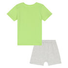 Younger Boys Green & Grey Shorts Set, 1, hi-res
