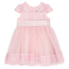 Baby Girls Pink Tulle Dress, 1, hi-res