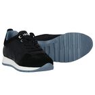Boys Black Logo Trainers, 1, hi-res