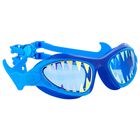 Boys Blue Shark Teeth Swimming Goggles, 1, hi-res
