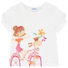 Girls White & Pink Shorts Set, 2, hi-res