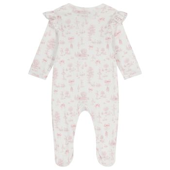 Baby Girls White & Pink Swan Babygrow