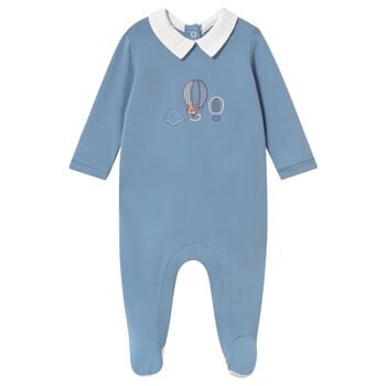 Baby Boys Blue Hot Air Balloon Babygrow