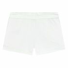 Girls White Holographic Logo Shorts, 1, hi-res