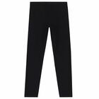 Girls Black Logo Leggings, 1, hi-res
