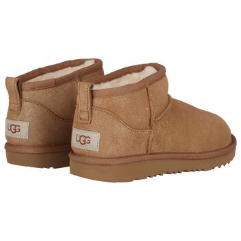 Girls Beige Classic Ultra Mini Suede Boots 