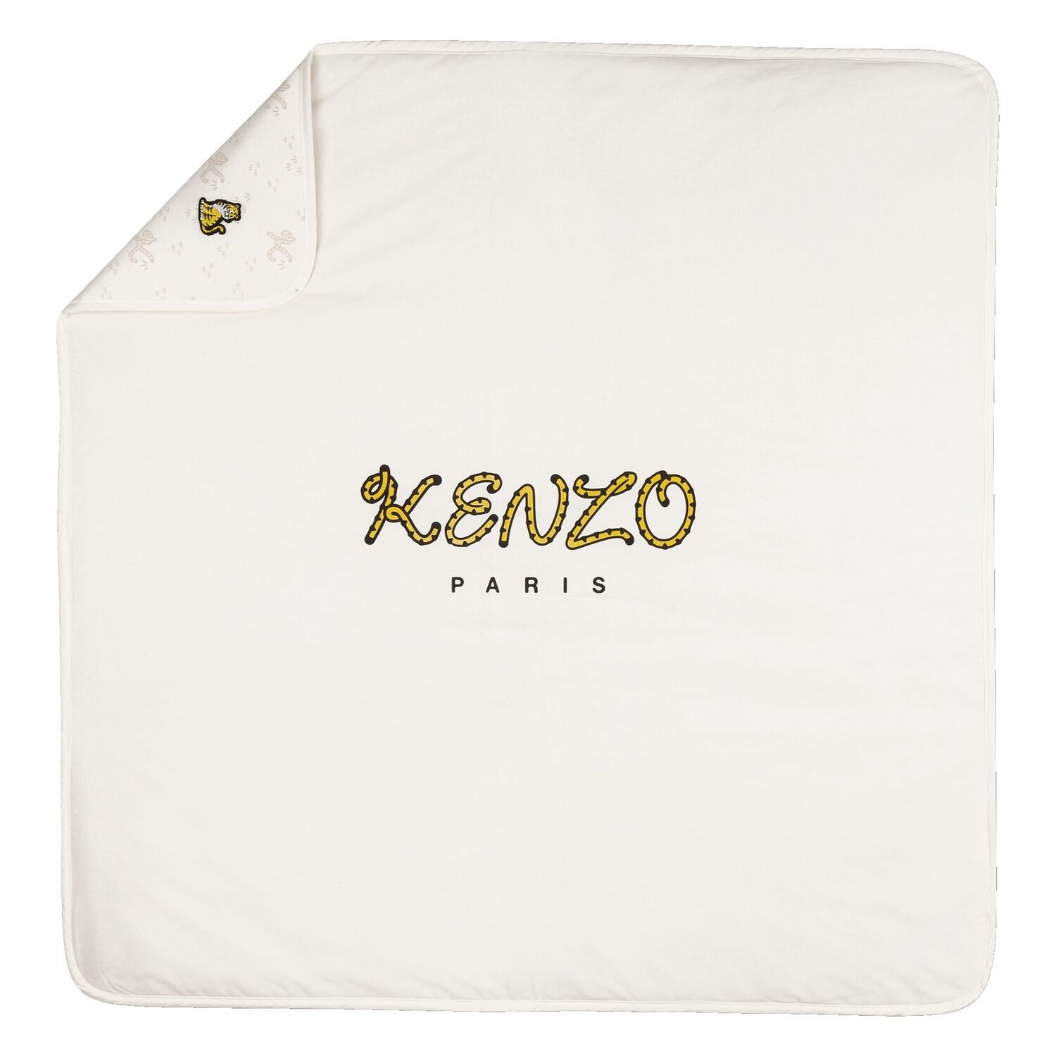 Ivory & Beige Tiger Logo Baby Blanket, 1, hi-res