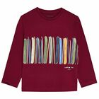 Boys Red Snowboards Long Sleeve Top, 1, hi-res