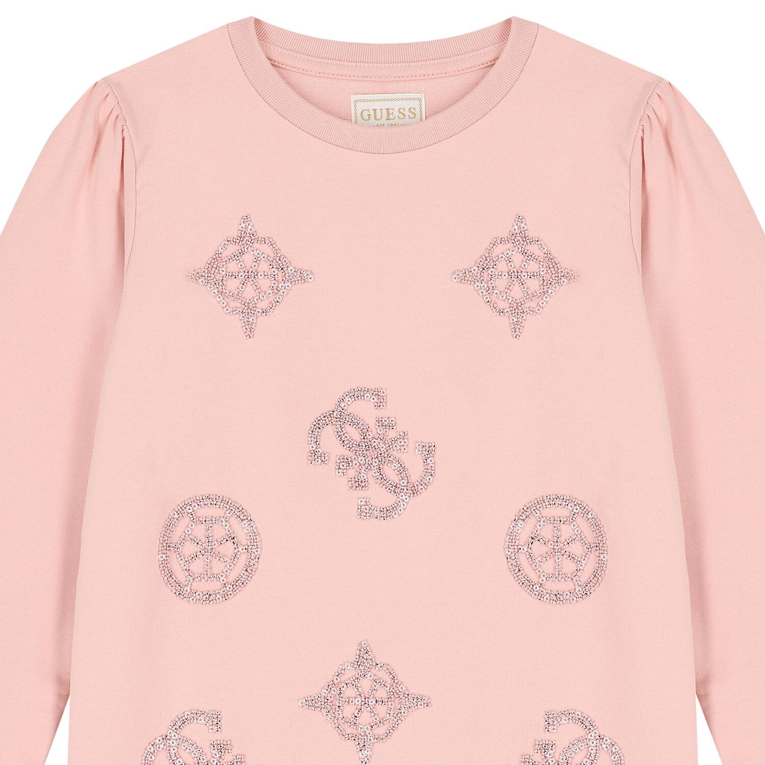 Girls Pink Logo Sweatshirt Dress, 1, hi-res