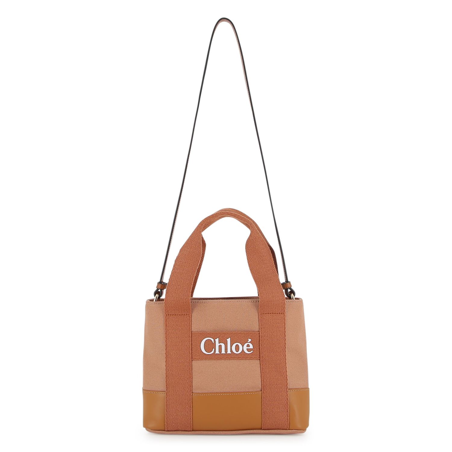 Girls Brown Leather Logo Tote Bag, 1, hi-res image number null