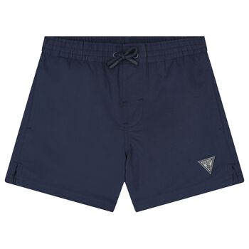 Boys Navy Blue Logo Swim Shorts