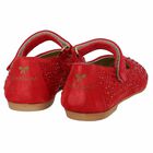 Girls Red Embellished Ballerina Shoes, 1, hi-res