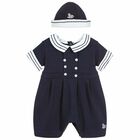 Baby Boys Navy Romper Set, 2, hi-res