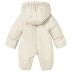 Ivory Embroidered Baby Snowsuit, 1, hi-res