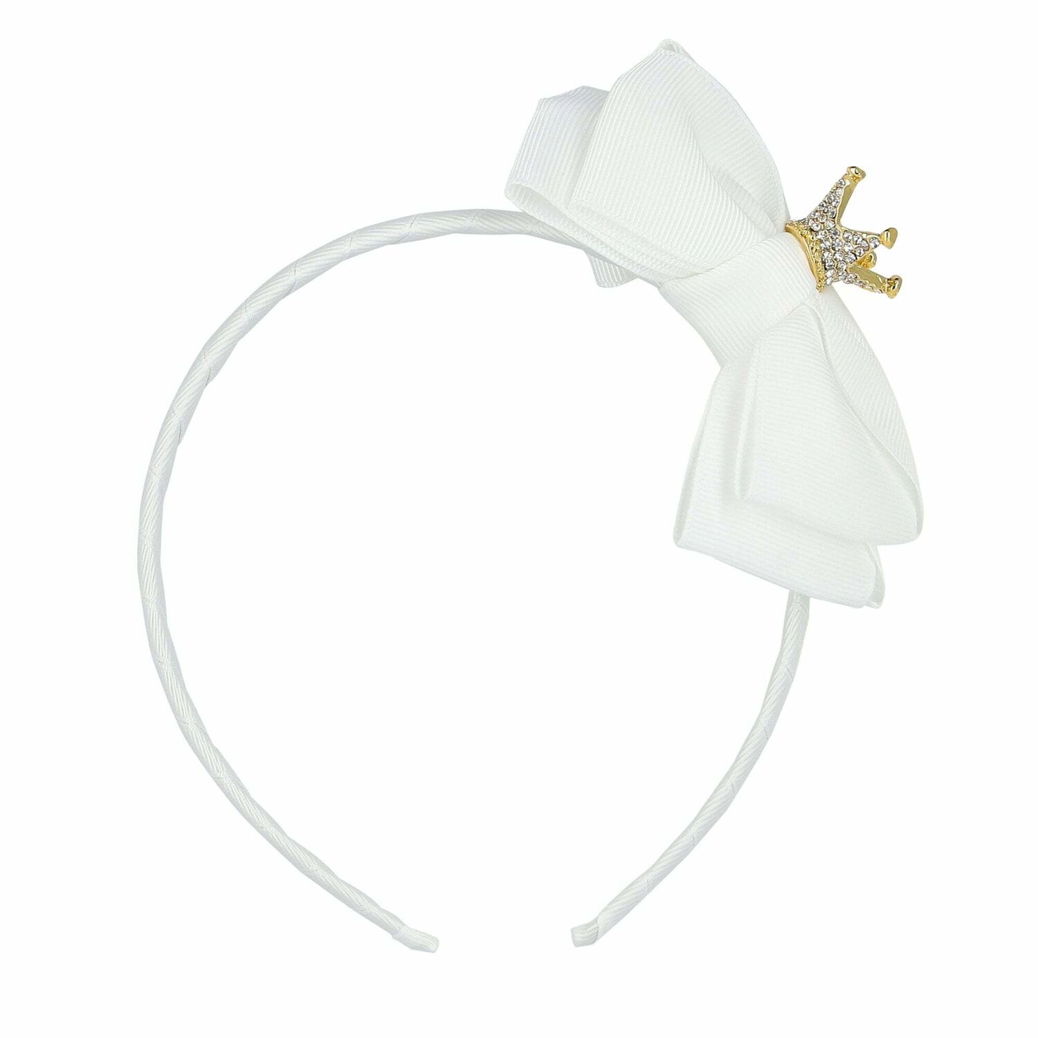 Girls White Bow Headband, 1, hi-res image number null