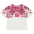 Girls Ivory & Pink Majolica T-Shirt, 2, hi-res