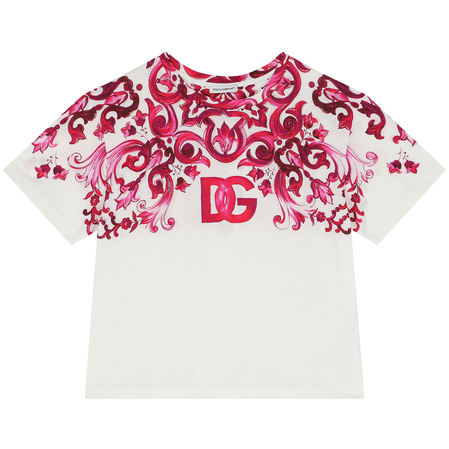 Girls Ivory & Pink Majolica T-Shirt, 2, hi-res image number null