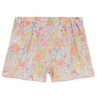 Younger Girls Blue, Yellow & Pink Liberty Shorts, 1, hi-res