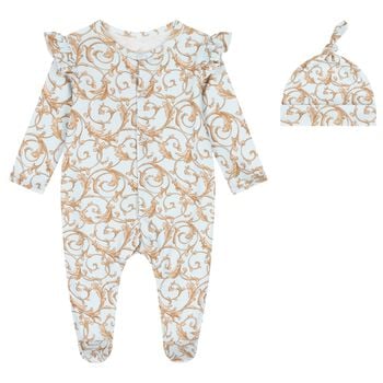Baby Girls Blue & Gold Babygrow Gift Set