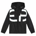 Boys Black Logo Windcheater Jacket, 1, hi-res
