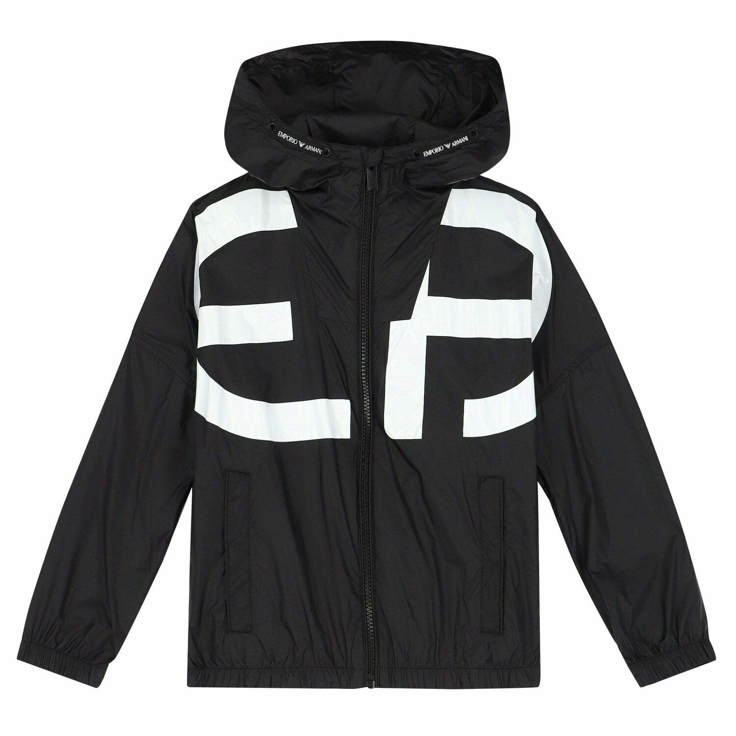 Boys Black Logo Windcheater Jacket, 1, hi-res image number null