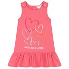 Girls Pink Logo Dress, 1, hi-res