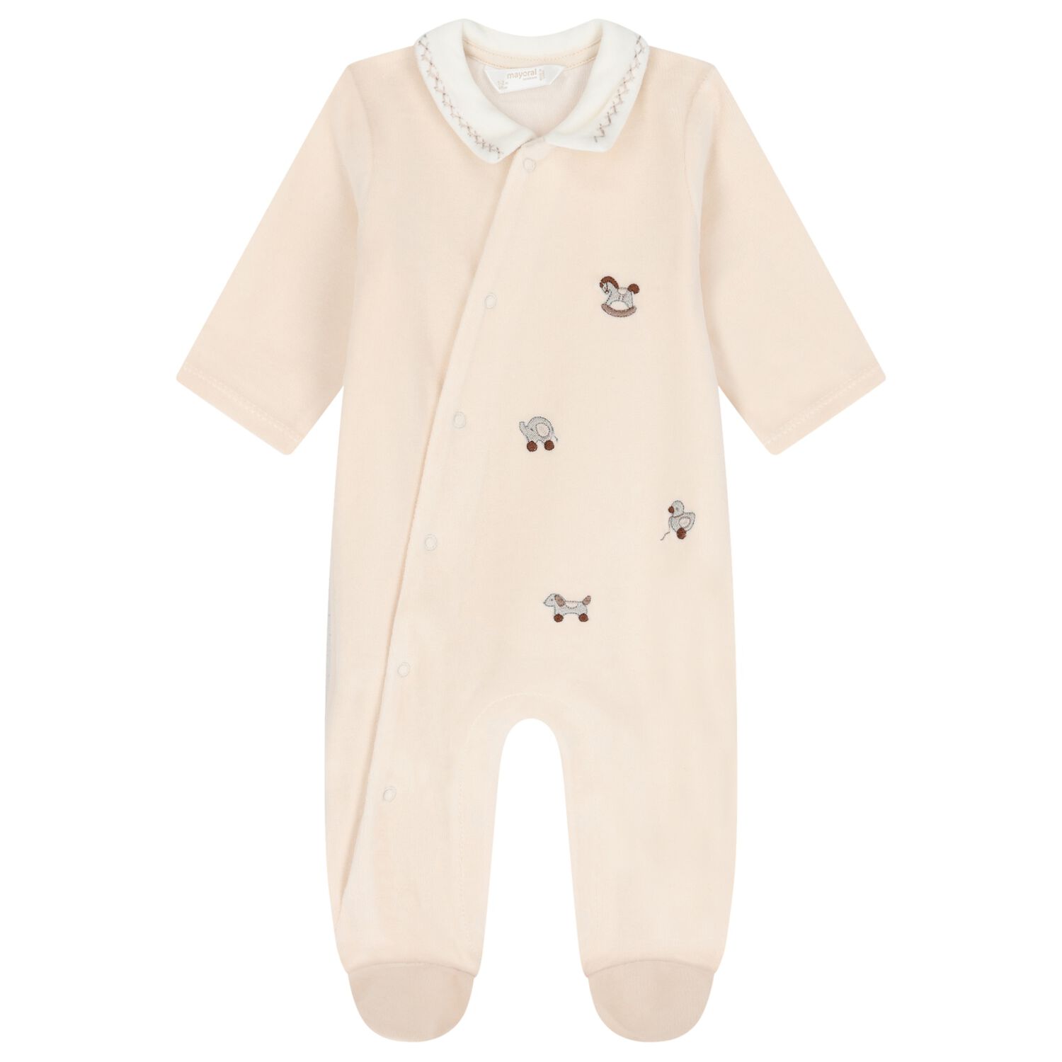 Ivory Embroidered Babygrow, 1, hi-res