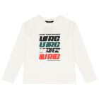 Boys White & Green Long Sleeve Top, 1, hi-res