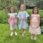 Girls White & Pink Bow Dress, 1, hi-res