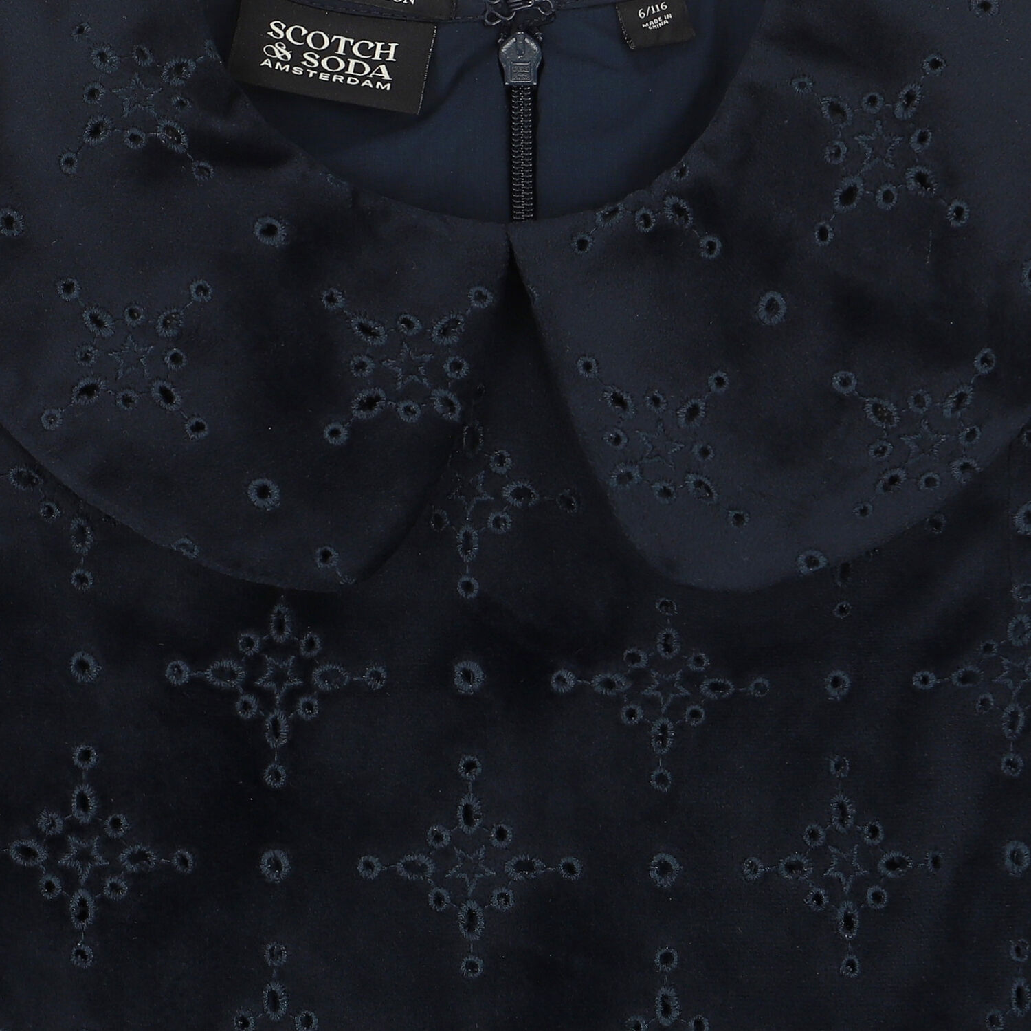 Girls Navy Velvet Dress, 1, hi-res