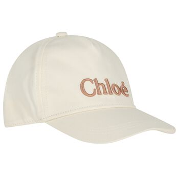 Girls Ivory Logo Caps