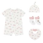 Baby Girls White & Pink Romper Gift Set, 1, hi-res