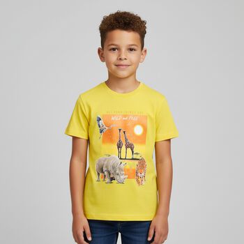 Boys Yellow Animals T-Shirt