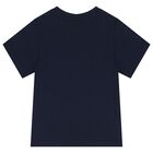 Younger Boys Navy Blue Logo T-Shirt, 4, hi-res