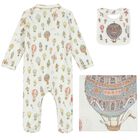 White Hot Air Balloons Babygrow Gift Set, 1, hi-res