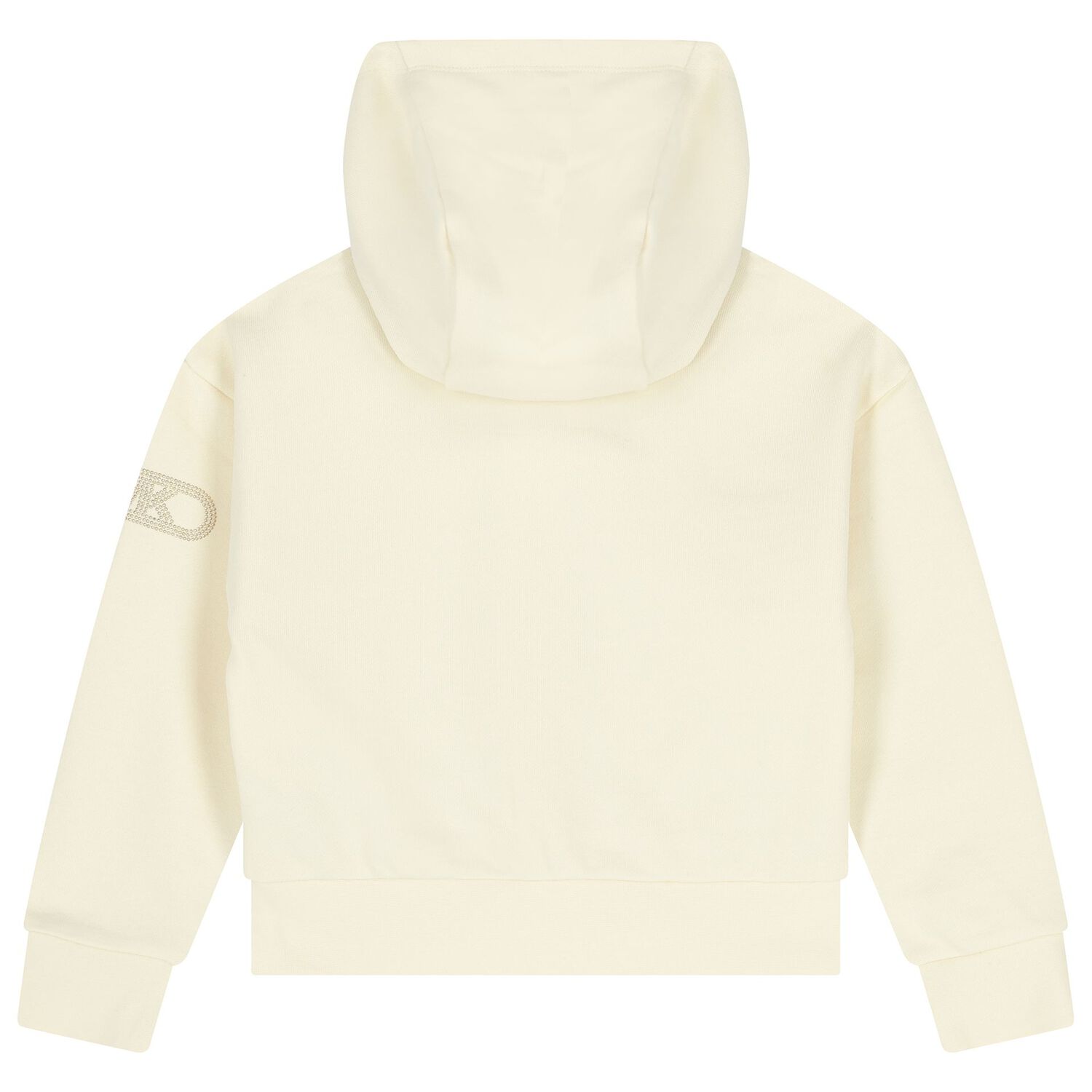 Girls Ivory Logo Hooded Zip Up Top, 1, hi-res