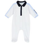 Baby Boys White Logo Polo Babygrow, 2, hi-res